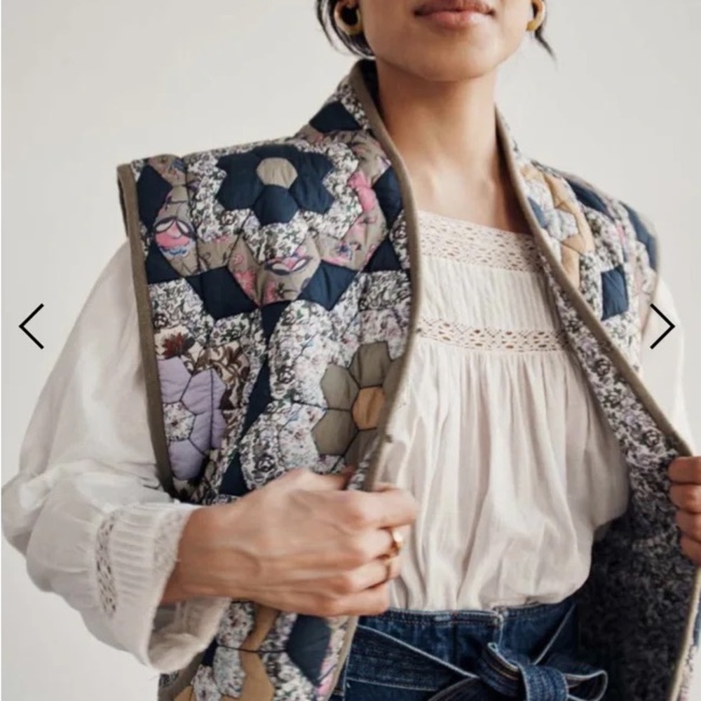 1111. COST 🛑Bohemian retro flower Boho Coat Jacket Multicolor spring quilted - Picture 4 of 8